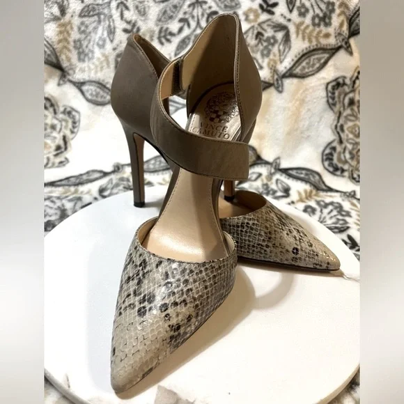 Vince Camuto Carlotte Tabby Grey/Toast Taupe Heels Size 5 1/2M - Picture 3 of 11